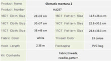 Load image into Gallery viewer, Clematis Montana Cross Stitch Kit – Floral Embroidery Set for Home Decor &amp; DIY Needlework
