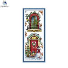 Load image into Gallery viewer, Joy Sunday Balcony Landscapes Cross Stitch Kit - European Scene with Printed Aida &amp; DMC Threads
