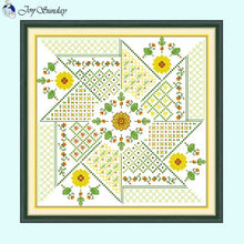 Load image into Gallery viewer, Yellow Daisy &amp; Windmill Cross Stitch Kit – Joy Sunday DIY Floral Embroidery for Home Décor &amp; Gifts
