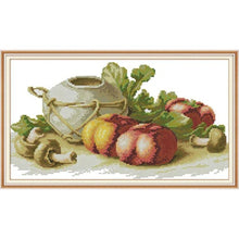 Load image into Gallery viewer, Afternoon Tea Cross Stitch Kit – Joy Sunday Style Printed 14CT/16CT Aida Fabric with DMC Threads

