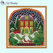 Load image into Gallery viewer, Four Seasons Cottage Embroidery Kit - Landscape Scene Needlecraft Set
