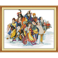 Load image into Gallery viewer, The Eight Immortals Crossing The Sea Chinese Style Cross Stitch – DIY Embroidery Kit
