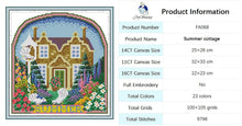 Load image into Gallery viewer, Four Seasons Cottage Embroidery Kit - Landscape Scene Needlecraft Set
