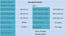 Load image into Gallery viewer, Wonderful World Cross Stitch Kit - Printed Aida &amp; DMC Threads | Beginner Needlecraft
