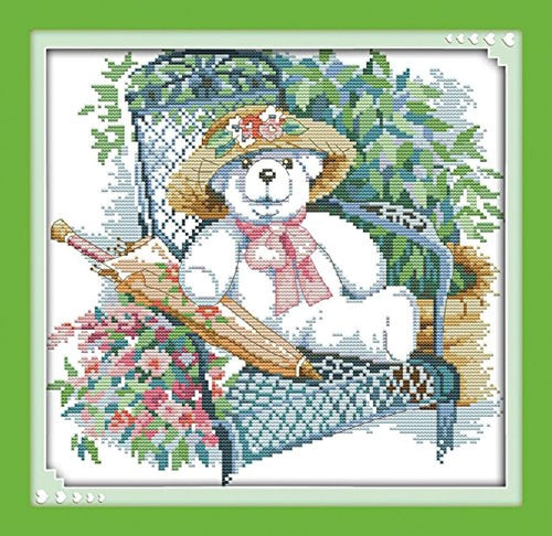 Elegant Polar Bear 32x31cm Cross Stitch - AIMDIY