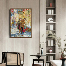 Load image into Gallery viewer, Christmas Family Cross Stitch Kit: Pre-Printed Fabric &amp; Frame - Cozy Gift for Beginners!
