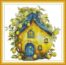 Load image into Gallery viewer, Cross Stitch Kit – Lemon House | Fresh Citrus Embroidery DIY Home Decor - AIMDIY
