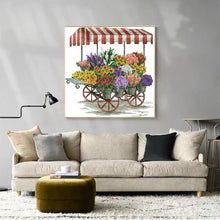 Load image into Gallery viewer, Flower Car Embroidery Kit - Vintage Botanical Vehicle Cross Stitch Set
