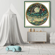 Load image into Gallery viewer, Joy Sunday Spring Starry Sky Cross Stitch Kit – Printed Aida 11CT/14CT/16CT DMC Threads DIY Embroidery for Adults
