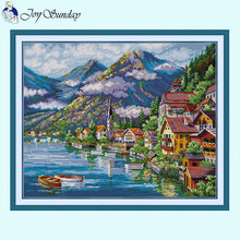 Load image into Gallery viewer, Alpine Village Scenic Pattern Cross Stitching - AIMDIY
