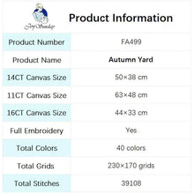 Load image into Gallery viewer, Autumn Courtyard Scenic Cross Stitch Kit - DIY Needlework with Fall Patterns for Beginners
