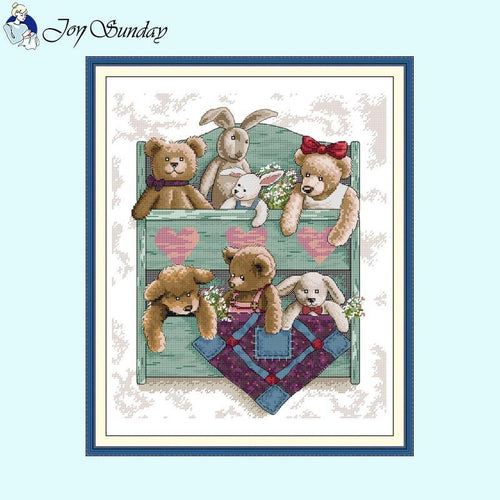 Bear Rabbit Plush Doll Cross Stitch Kits - AIMDIY