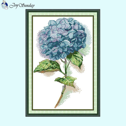 Blue Hydrangea Joy Sunday Floral Patterns - AIMDIY