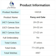 Load image into Gallery viewer, Cake and Flowers Floral Pattern Cross Stitch - AIMDIY
