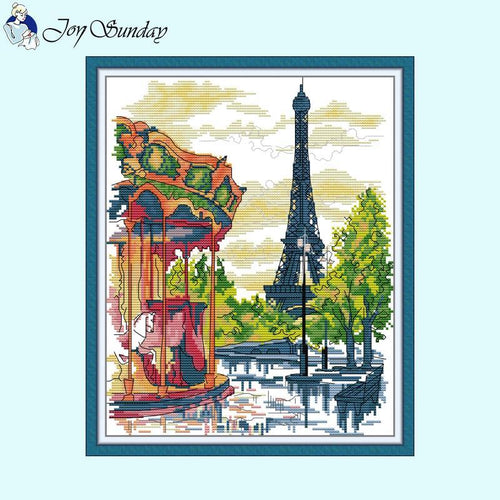 Carousel Scenic Patterns Joy Sunday Stamped Needle & Thread - AIMDIY