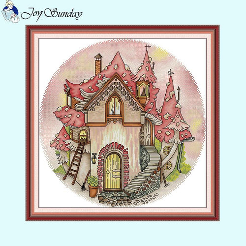 Cartoon Mushroom Manor Joy Sunday Cross Stitch Kits - AIMDIY