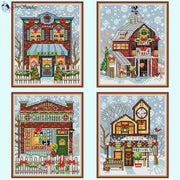 Christmas Cottage Cross Stitch Kits
