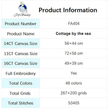 Load image into Gallery viewer, Cottage by the Sea Scenery Pattern Cross Stitch Kit Counted - AIMDIY
