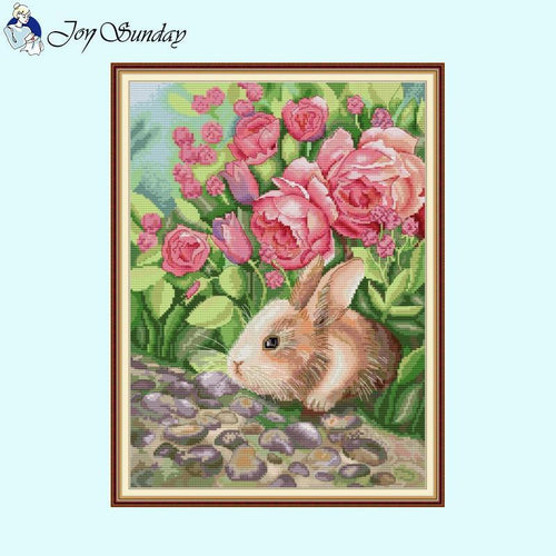Cute Animal Pattern Flowers and Rabbits - AIMDIY