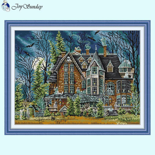 Dark Castle DIY Scenery Patterns Cross Stitch Kit - AIMDIY