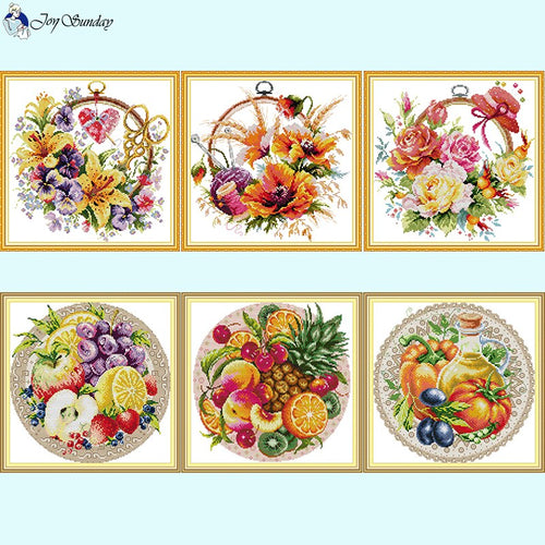 Flower Basket and Round Fruit - AIMDIY