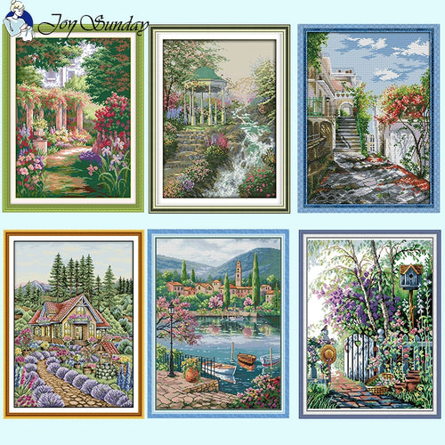 Flower Scenery Cross Stitch Kits - AIMDIY