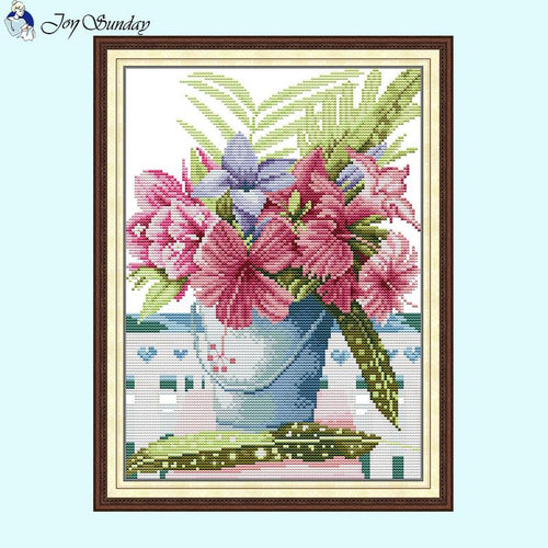 Flower Bucket  Flower   Thread         Stitching  Craft - AIMDIY