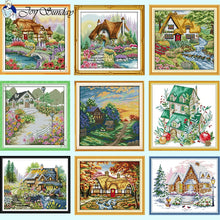 Load image into Gallery viewer, Flower Cottage Landscapes       Needlework - AIMDIY

