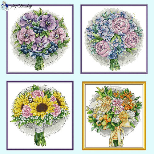 Flower Hand Bouquets Floral Pattern 11ct 14ct - AIMDIY
