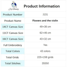 Load image into Gallery viewer, Flowers and Violins - Counted Print Cross Stitch - AIMDIY
