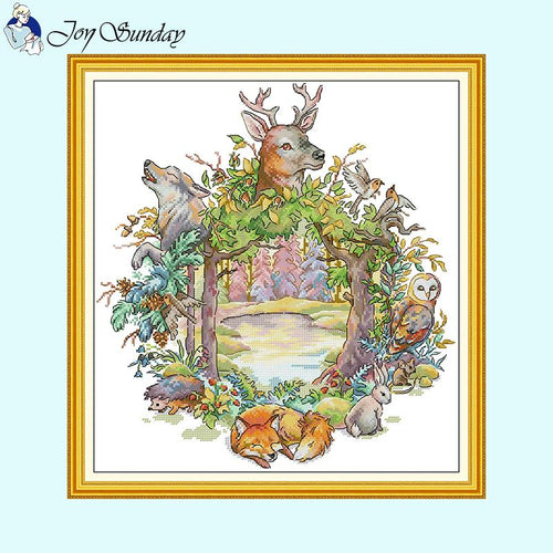 Forest Garland Animal Scenery Pattern - AIMDIY