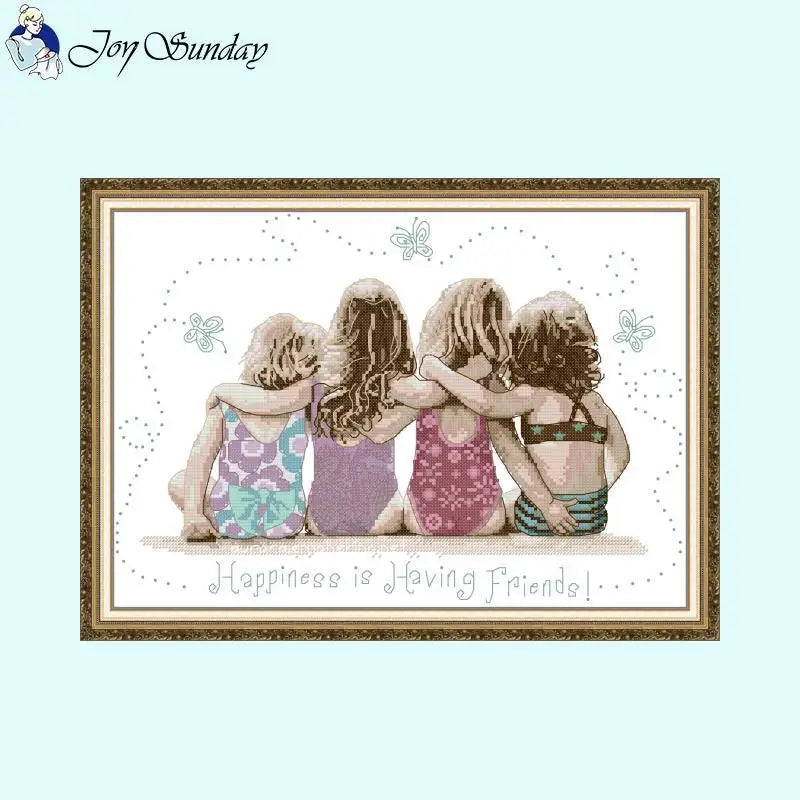 Four Good Friends DIY Character Pattern Cross Stitch