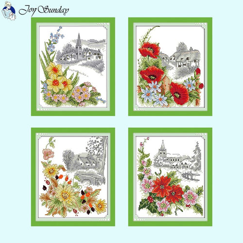 Four Seasons Flower Floral Pattern - AIMDIY