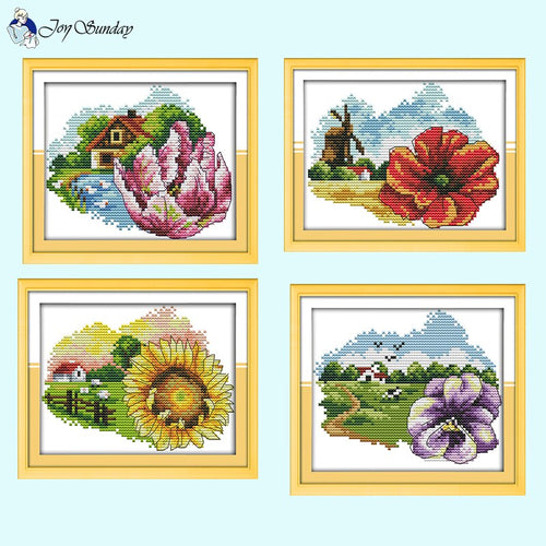 Four Seasons Flowers Needle and Thread Kids Handmade - AIMDIY