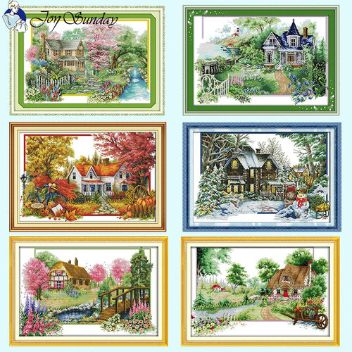Four Seasons Scenery Cross Stitch Kits Printing - AIMDIY