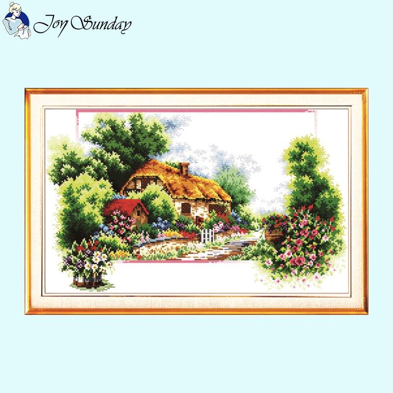 Four Seasons Scenery Cross Stitch Kits Printing - AIMDIY