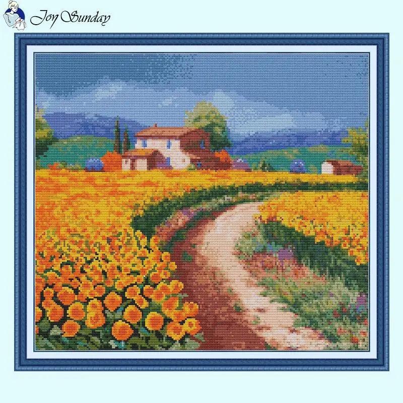 Garden Cottage Floral Cross Stitch Embroidery Kits - AIMDIY