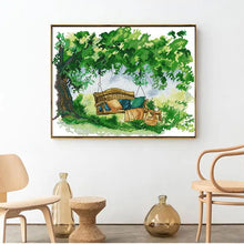 Load image into Gallery viewer, Garden Swing - DIY Scenery Cross Stitch Set - AIMDIY
