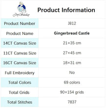 Load image into Gallery viewer, Gingerbread Castle Cross Stitch Kit – DIY Festive Cake Embroidery for Christmas &amp; Home Decor
