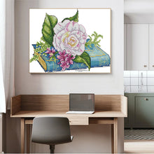 Load image into Gallery viewer, Joy Sunday Book and Roses Cross Stitch Kit - AIMDIY
