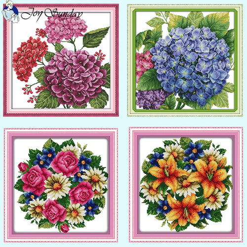 Joy Sunday Floral Counted Canvas - AIMDIY