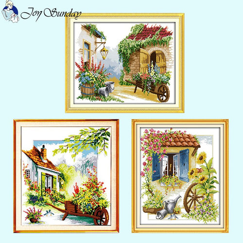 Joy Sunday Flower Cart Scenery Pattern - AIMDIY