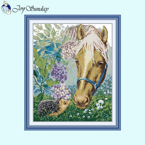 Joy Sunday Horse and Hedgehog Animal Pattern - AIMDIY