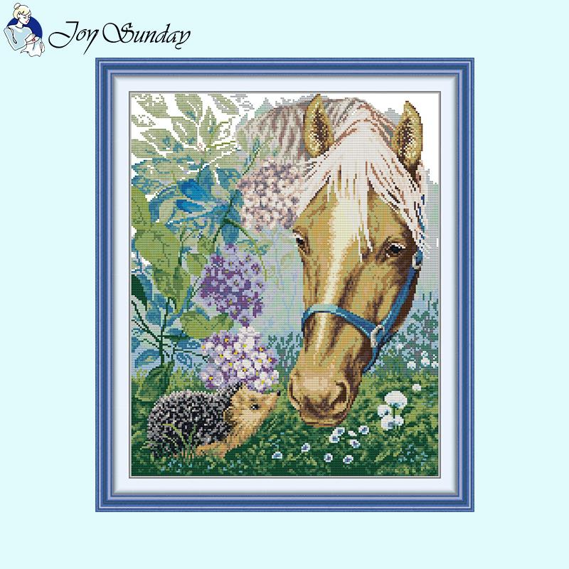 Joy Sunday Horse and Hedgehog Animal Pattern - AIMDIY
