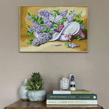 Load image into Gallery viewer, Lilac Flower Floral Pattern Cross Stitch Sewing Kit - AIMDIY

