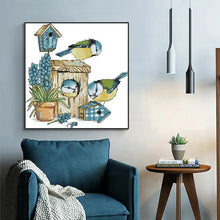 Load image into Gallery viewer, JoySunday Mockingbird House Cross Stitch Kit: A Beginner’s Delight for Nature Lovers

