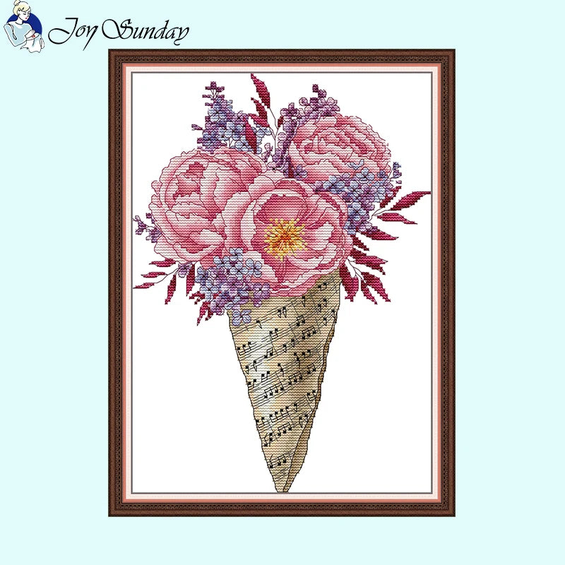 Notes Bouquet Collection Floral Pattern - AIMDIY