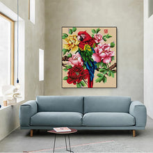 Load image into Gallery viewer, Parrot and Peony DIY Flower Pattern Cross Stitch Kits - AIMDIY
