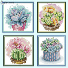 Load image into Gallery viewer, Potted Plants Joy Sunday Cross Stitch Kits DIY Kids - AIMDIY
