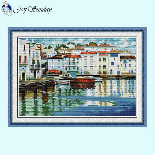 Quiet Bay Seaside Scenery Pattern - AIMDIY